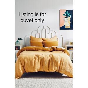 Reversible Yellow Airy Gauze Full Size Duvet Cover